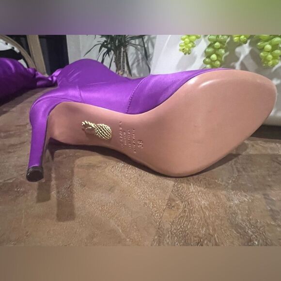 Aquazurra Satin over the knee boots size 38 (US size 7.5) NWT - Picture 13 of 16